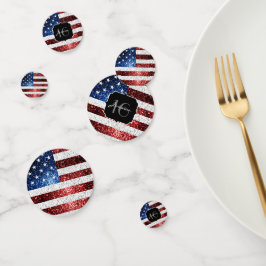 Confeti Bandera de Estados Unidos azul rojo chispas purpur