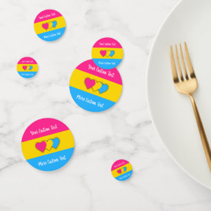 Confeti Bandera del orgullo de la pansexualidad con confet