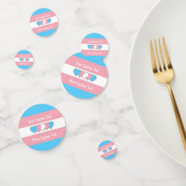 Confeti Bandera del orgullo transgénero con texto