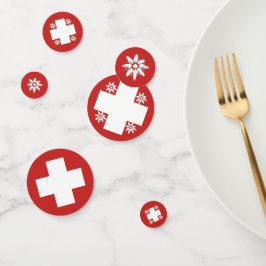 Confeti Bandera y edelweiss de Suiza