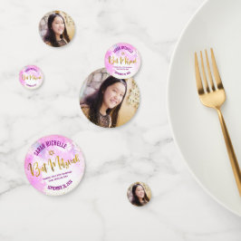 Confeti Bat Mitzvah Relieve metalizado dorado de fotos Scr