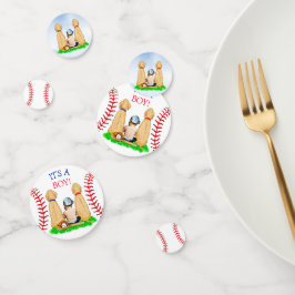 Confeti Bebé Baby Shower y perros con temas de béisbol par