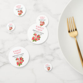 Confeti Berry 1er cumpleaños Fiesta Fresa frutal verano