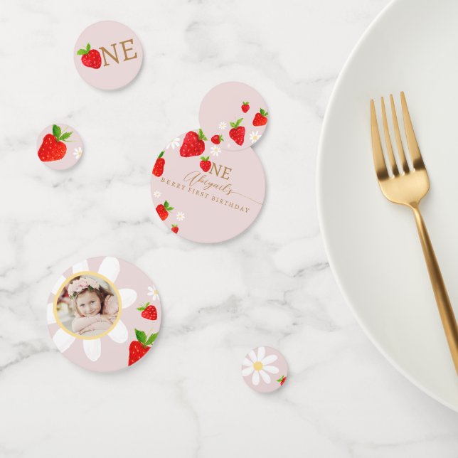 Confeti Berry First First Strawberry Birthday (Grupo)