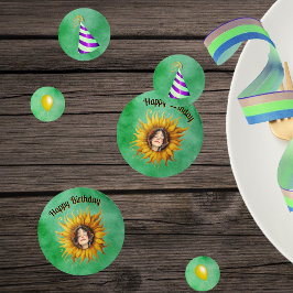Confeti Birthday Girl Pretty Face in Sunflower Hats Green