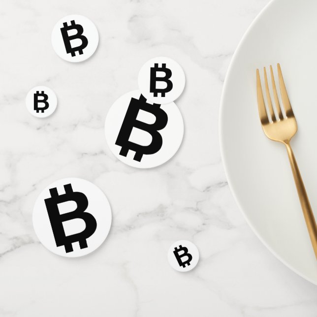 Confeti Bitcoin B Confetán de tabla negrita (Grupo)