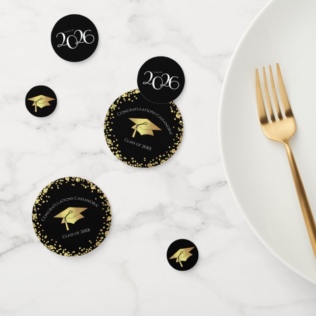Confeti Black and Gold Graduation (Grupo)