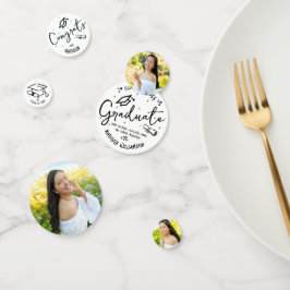 Confeti Black Hand Drawn Doodles Graduation 3 Photo White