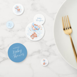 Confeti Blue Balloons Teddy Bear Baby Shower