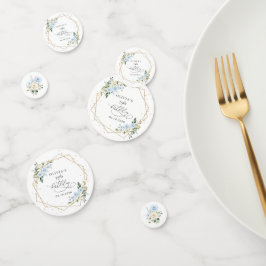 Confeti Blue Flowers, White Flowers, Greenery, Birthday