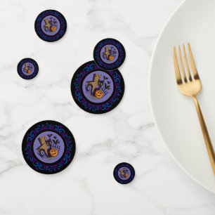 Confeti Blue Purple Black Cat Tombstone murmuran Halloween