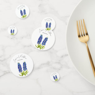 Confeti Bluebonnets Bodas Florales Azules Acuarela