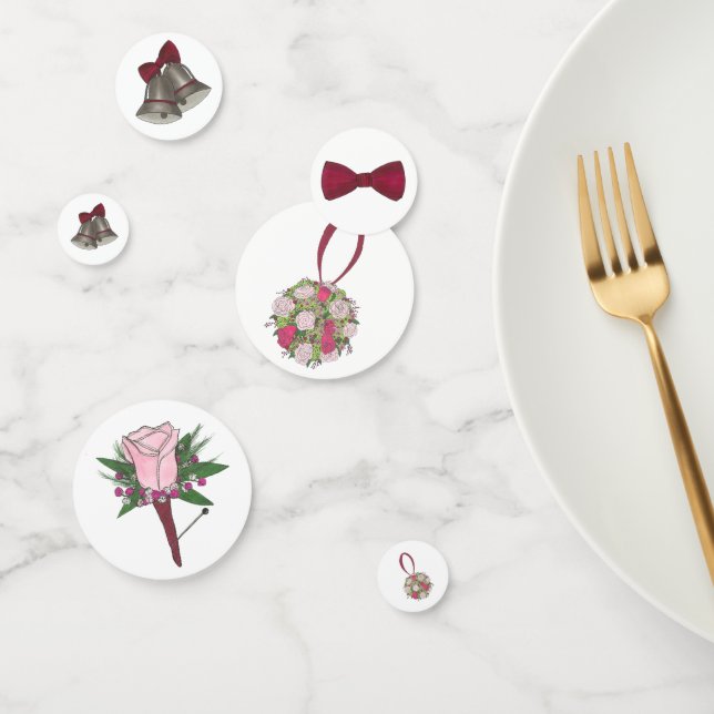 Confeti Boda Compromiso Bridal Shower Bouquet Bells Bow (Grupo)