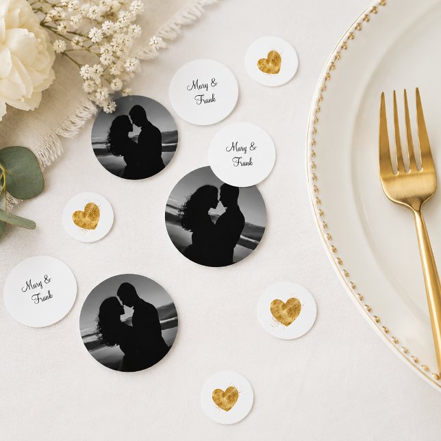 Confeti Boda con Foto Personalizada (Personalized Photo Wedding Engagement Confetti)