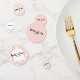 Confeti Boda cuadrado rosado