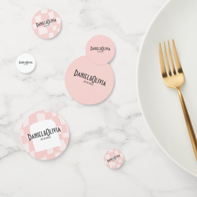 Confeti Boda cuadrado rosado (Grupo)