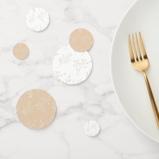 Confeti Boda de Boho Beige White Floral (Grupo)