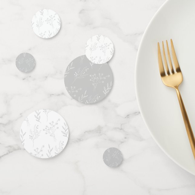 Confeti Boda de Boho floral plateado (Grupo)