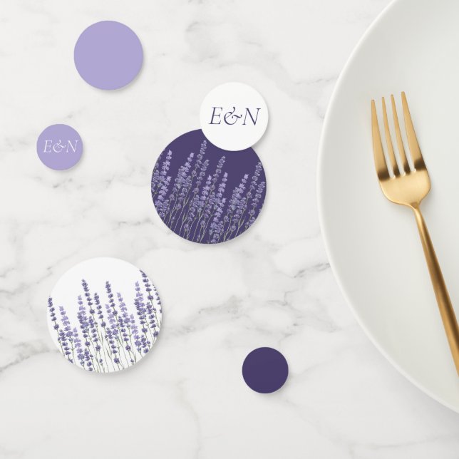 Confeti Boda de campo de lavanda francés simple y delgado (Grupo)