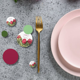 Confeti Boda de flores de Protea Rosa Botánica Moderna Inv