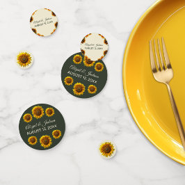 Confeti Boda de girasol Forest Green Rustic