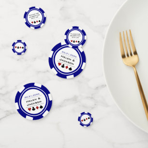 Confeti Boda de juego de póquer de Navy Blue Casino
