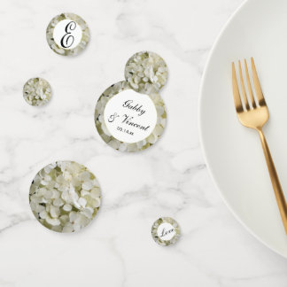 Confeti Boda de las flores de hidrangea blanca