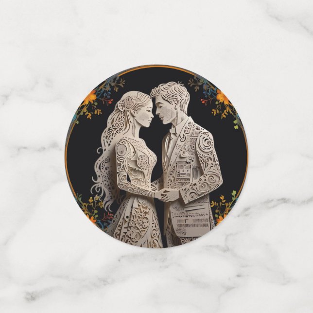 Confeti Boda de novias y novias personalizado (Anverso pequeño)