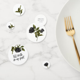 Confeti Boda de Rosa Gótica Blanca Fiesta de Despedida de 