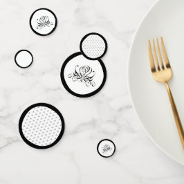 Confeti Boda de Rosa negro caligrafía