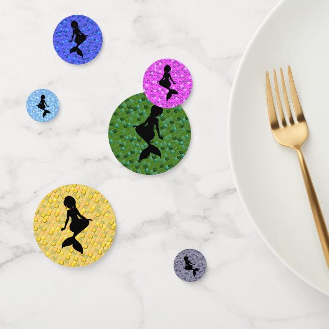 Confeti Boda de sirena amarillo rosa verde azul (Grupo)