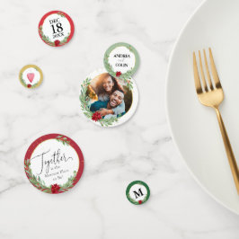 Confeti Boda de vacaciones de Navidades de acuarela