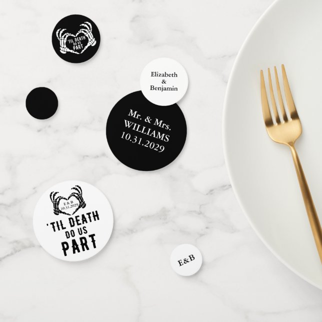 Confeti Boda del esqueleto de la muerte en la piel del per (Grupo)