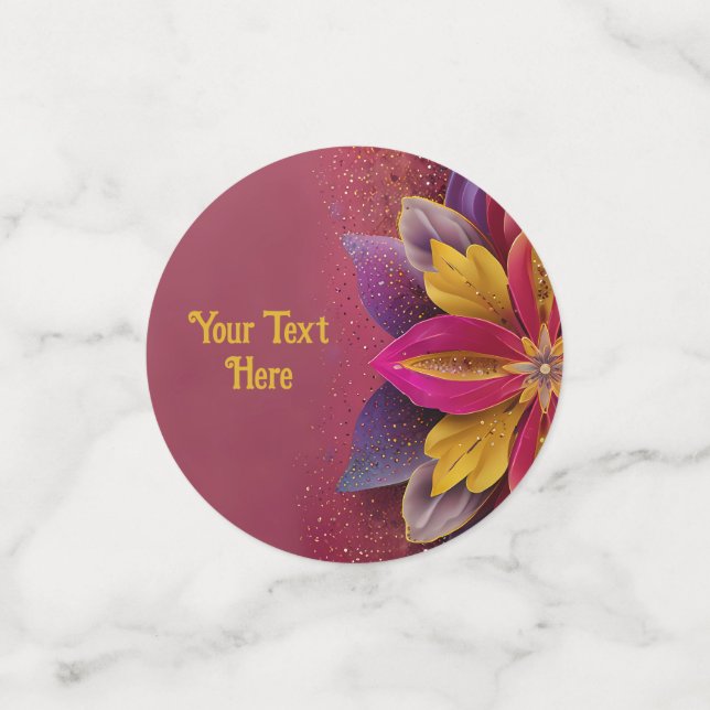 Confeti Boda floral elegante (Anverso pequeño)