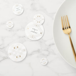 Confeti Boda Gatsby de Decoro Geométrico Blanco Diamante O