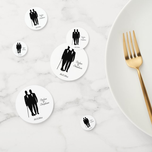 Confeti Boda gay crece con nombres y fecha (Grupo)