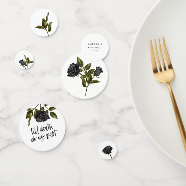 Confeti Boda gótica rosa oscura ducha nupcial (Grupo)