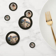 Boda personalizada de lunares dorados y negros