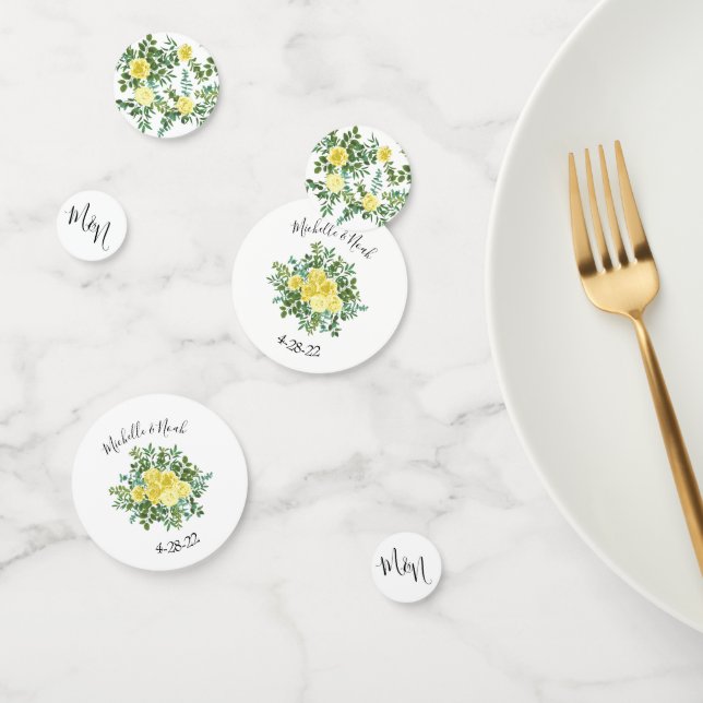 Confeti Boda Primavera de color rosa amarillo claro (Grupo)