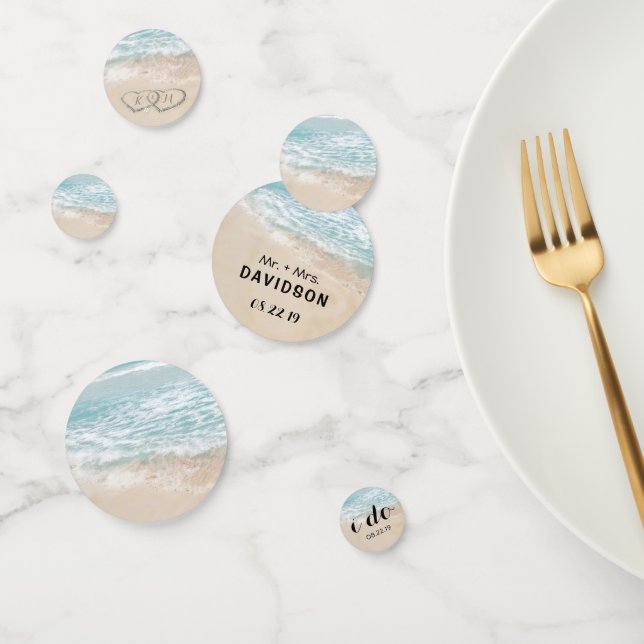 Confeti Boda Tropical Vintage Beach Heart Shore (Grupo)