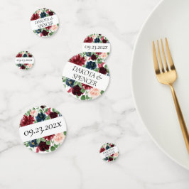 Confeti Boho Bloom | Rubor de Borgoña y Azul Marino Person