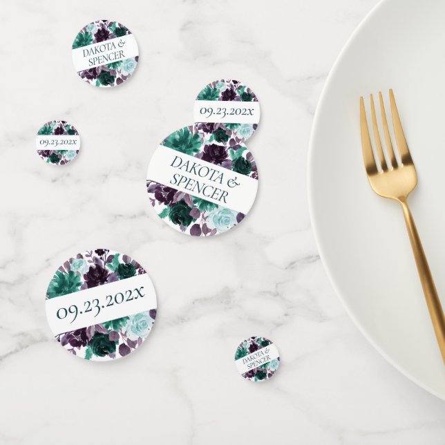 Confeti Boho Malhumorado | Floral Oscura Personalizada Tea (Grupo)