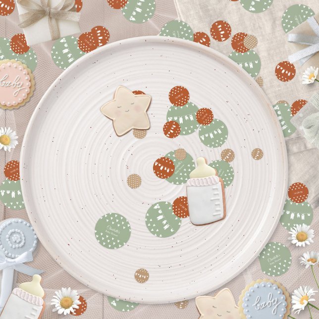 Confeti Boho Minimalista Clothesline Baby Shower (Boho Minimalist Clothesline Baby Shower Confetti ©Susanne Sachers - Sunny Mind 🌞)