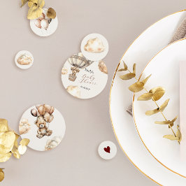 Confeti Boho Teddy Bear Air Balloon Nubes Baby Shower