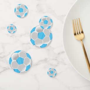 Confeti Bola de fútbol azul y blanca para bebés