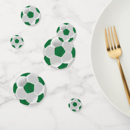 Confeti Bola de fútbol verde y blanco oscuro