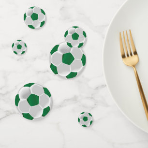Confeti Bola de fútbol verde y blanco oscuro
