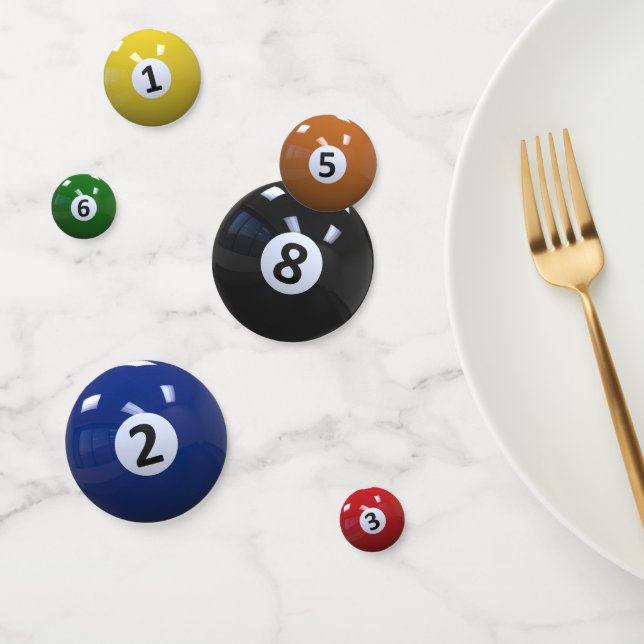 Confeti Bolas de billar y billar de colores (Grupo)