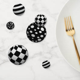 Confeti Bolas en blanco y negro 3D
