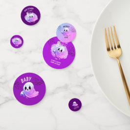 Confeti Boo Baby Shower Halloween Proep Purple Tema Fiesta